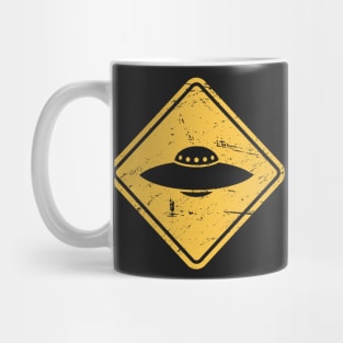 Vintage UFO Warning Sign Mug